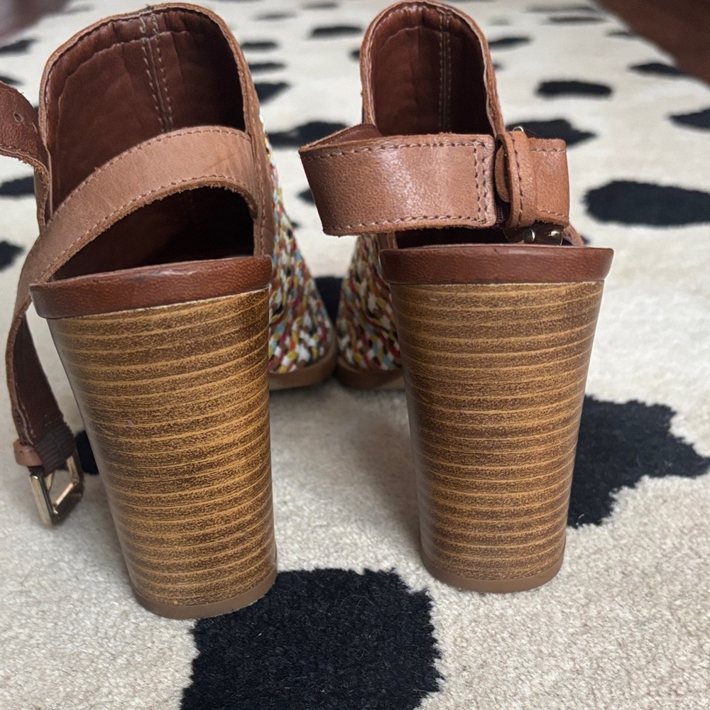 House of Harlow Multicolor Woven Slingback Heeled Sandals 38 - Picture 4 of 5